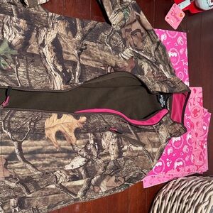 Mossy Oak Camouflage Utility Jacket with Pink Accents